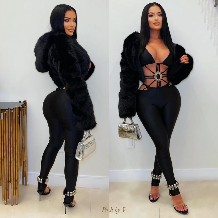 Katra fur jacket (Black)