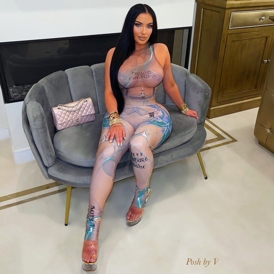 H. Couture leggings set (Nude multi)