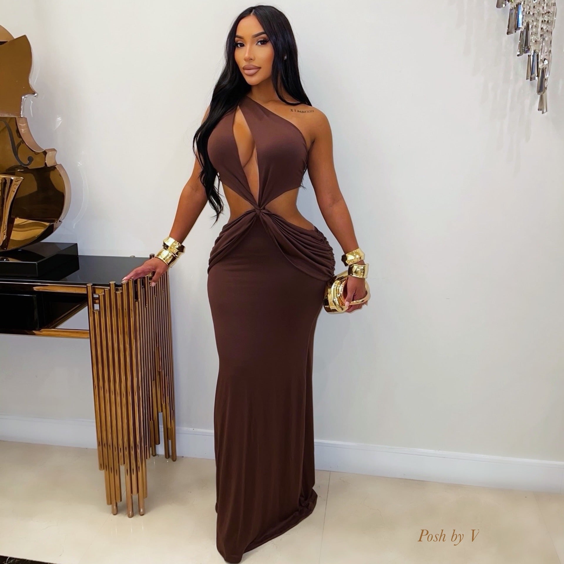Ayla maxi dress (Brown)