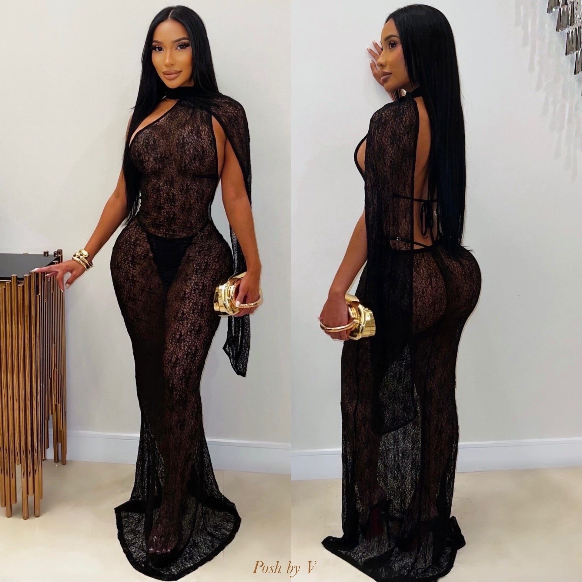 Marilyn mermaid dress (Black)
