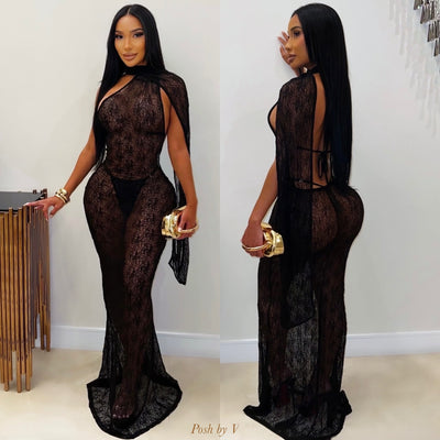 Marilyn mermaid dress (Black)