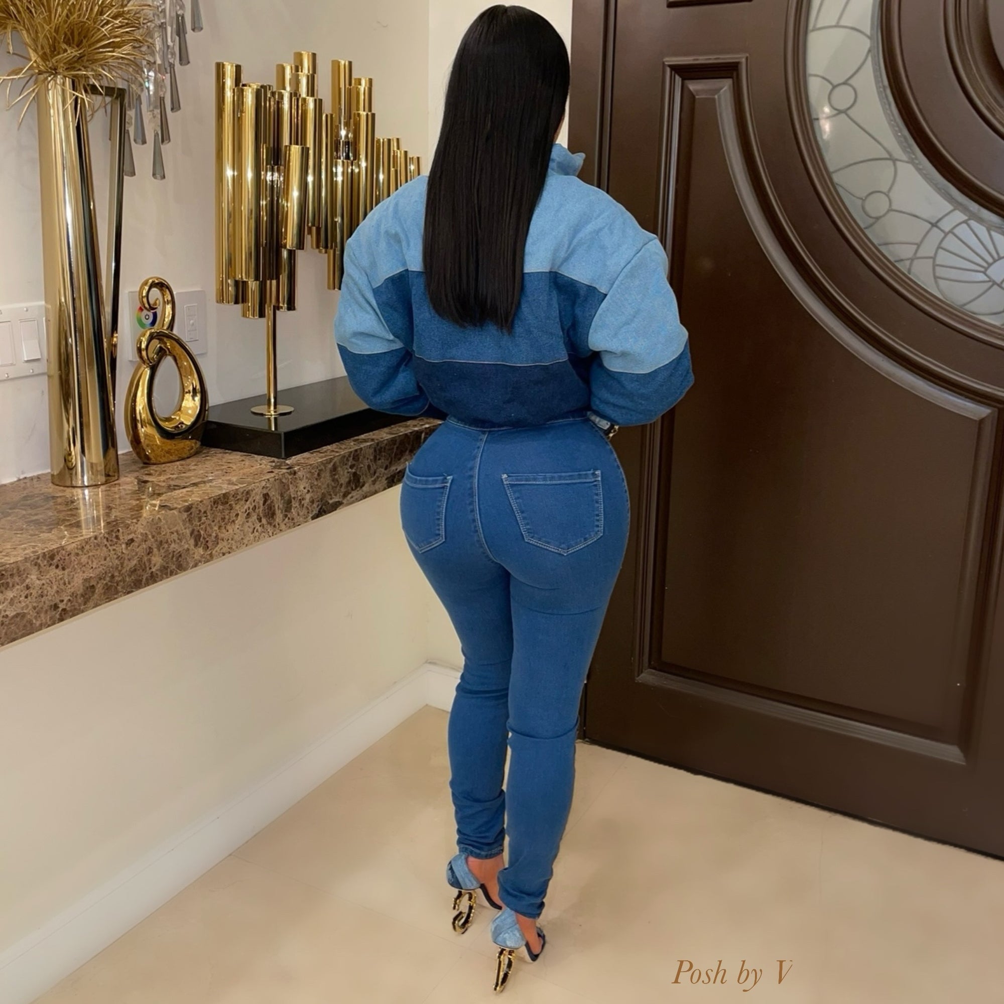 Sade slit Jeans (Blue)