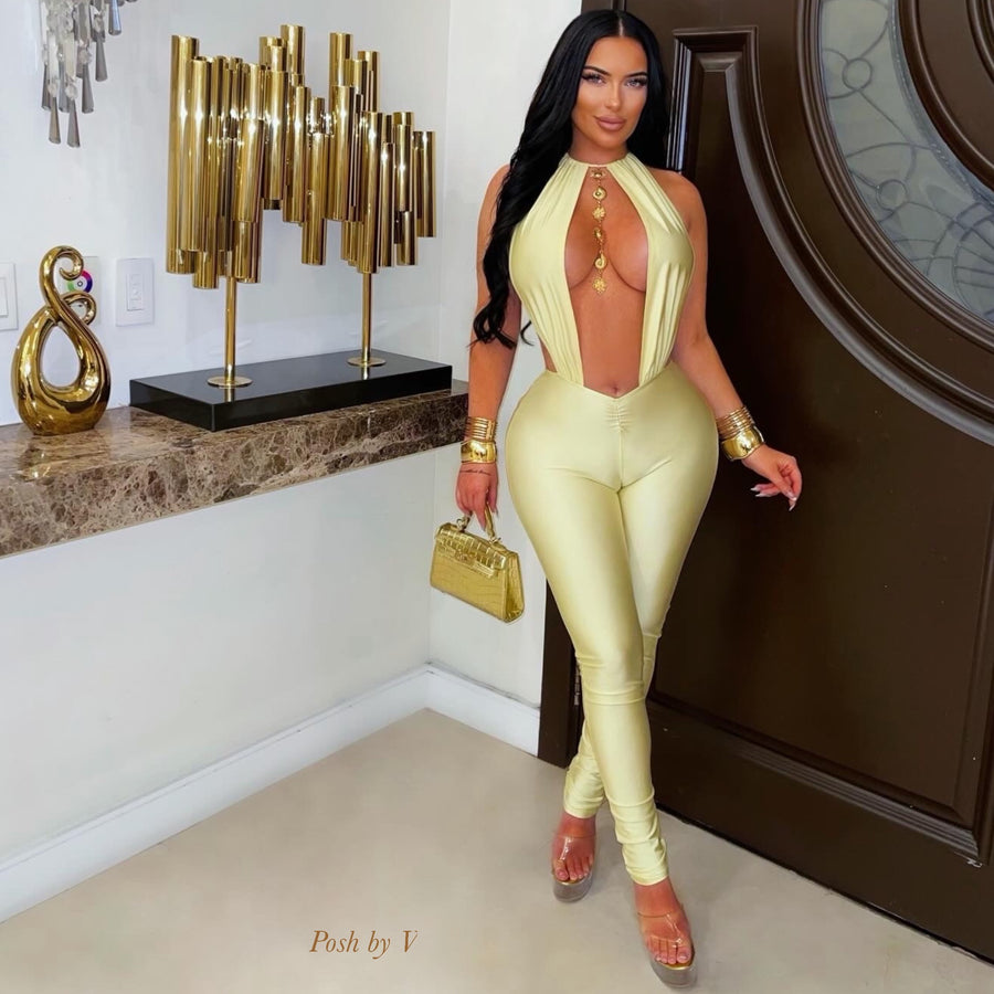 Lenara charm jumpsuit (Yellow/gold)