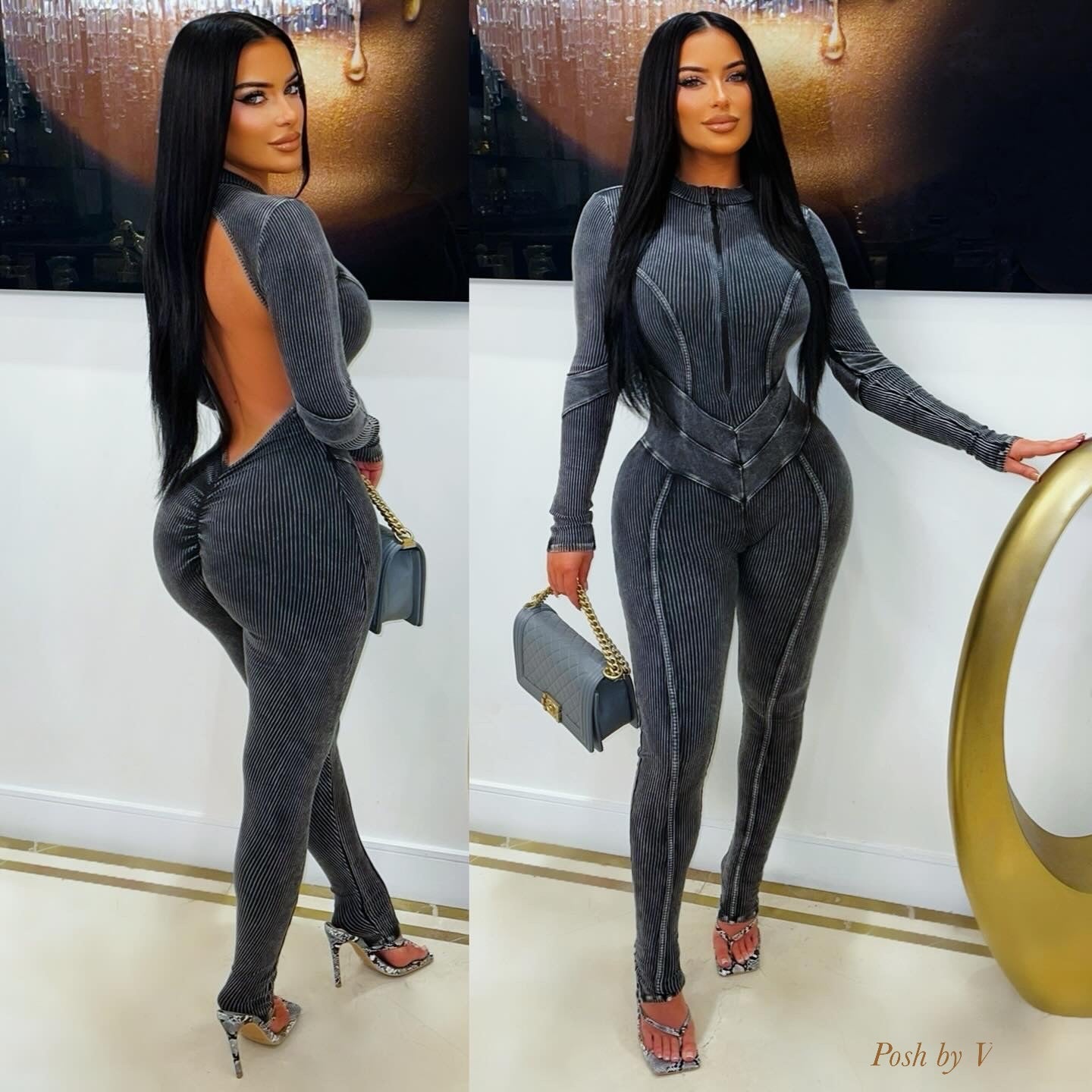 Kimala rib jumpsuit (Black)