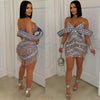 Chandelier crystal glam dress (Nude/lilac)