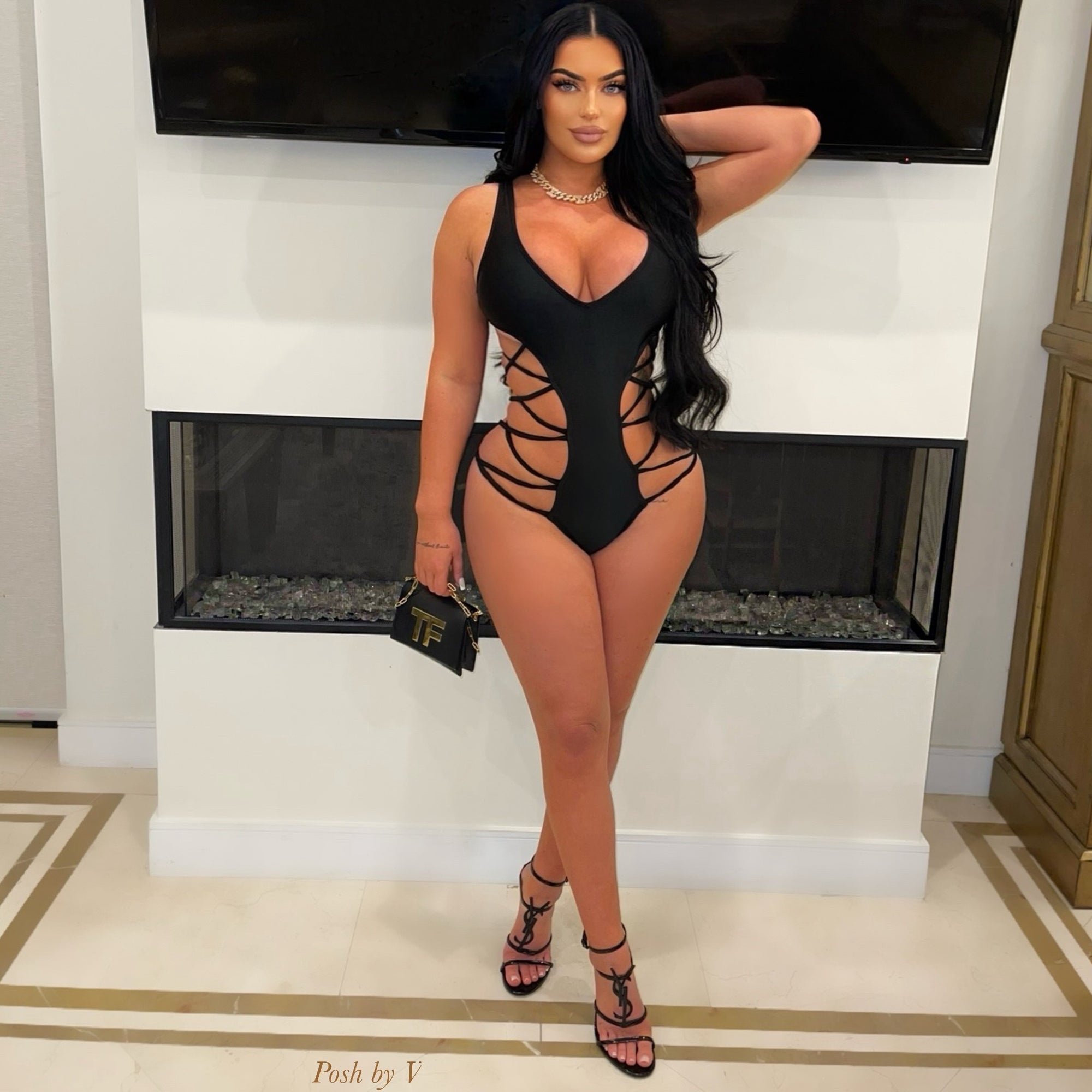 Calici crystal cover dress (Black)