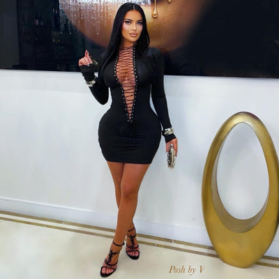 Oluna laced dress (Black)