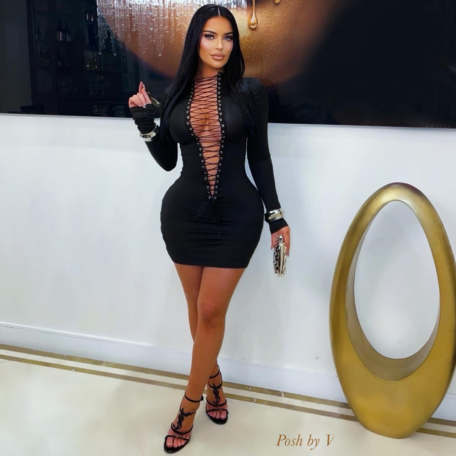 Oluna laced dress (Black)