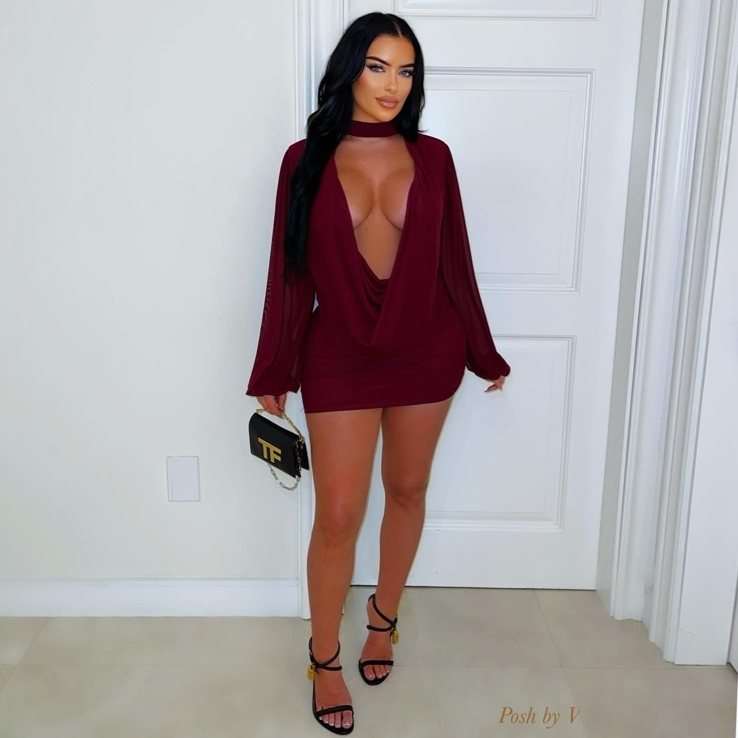 Syla mini dress (Burgundy)