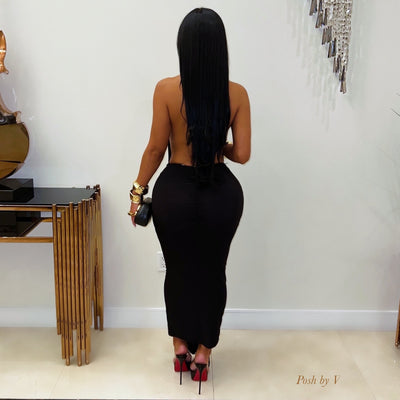 Divine midi dress (Black/gold)