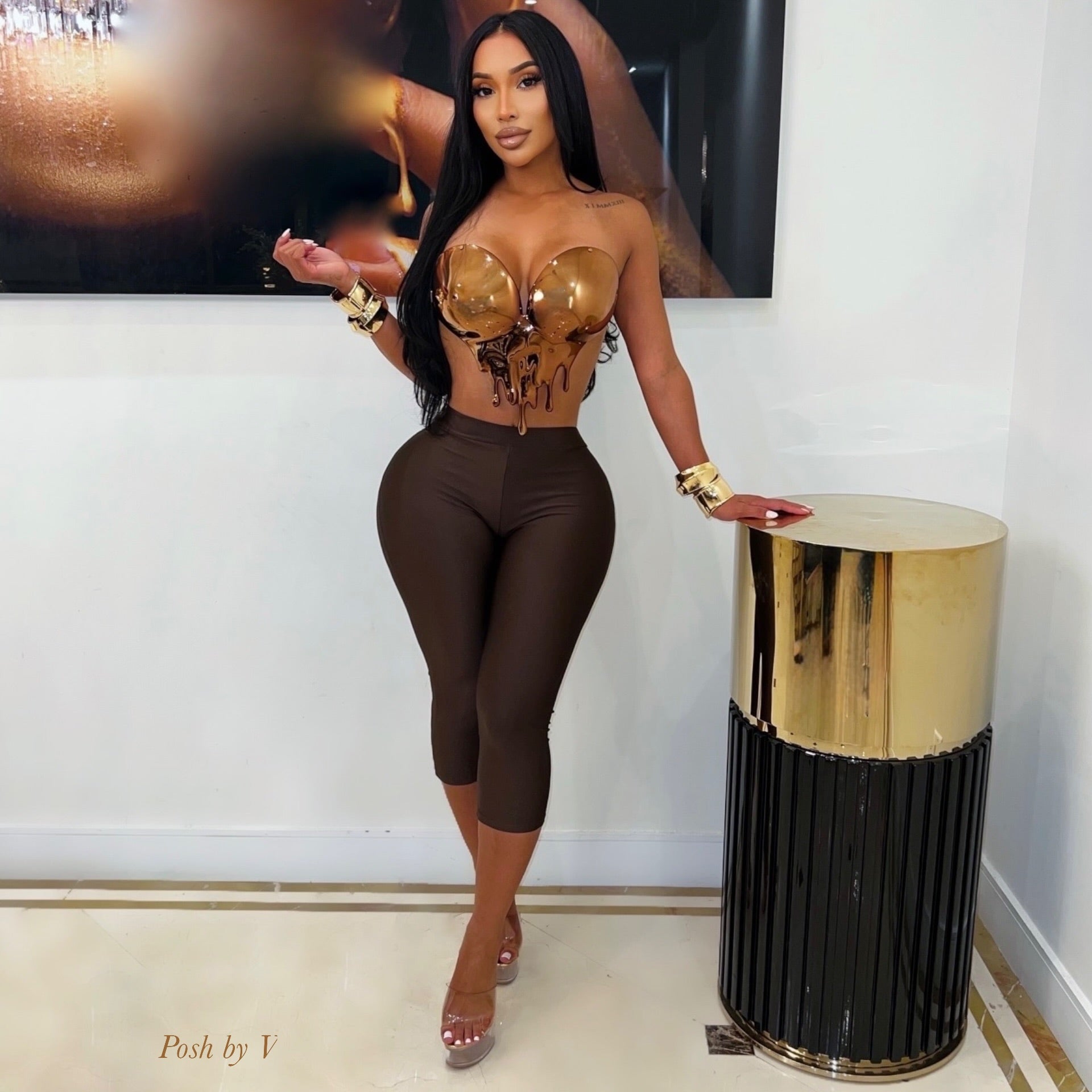 Dore capri leggings (Brown)