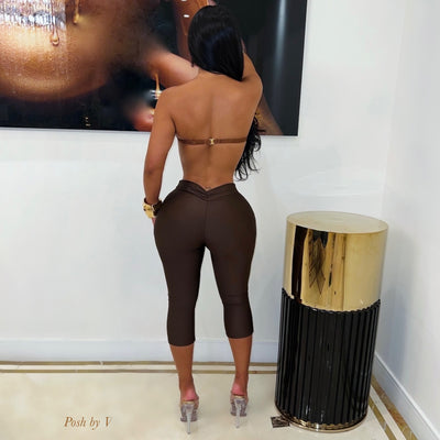 Dore capri leggings (Brown)