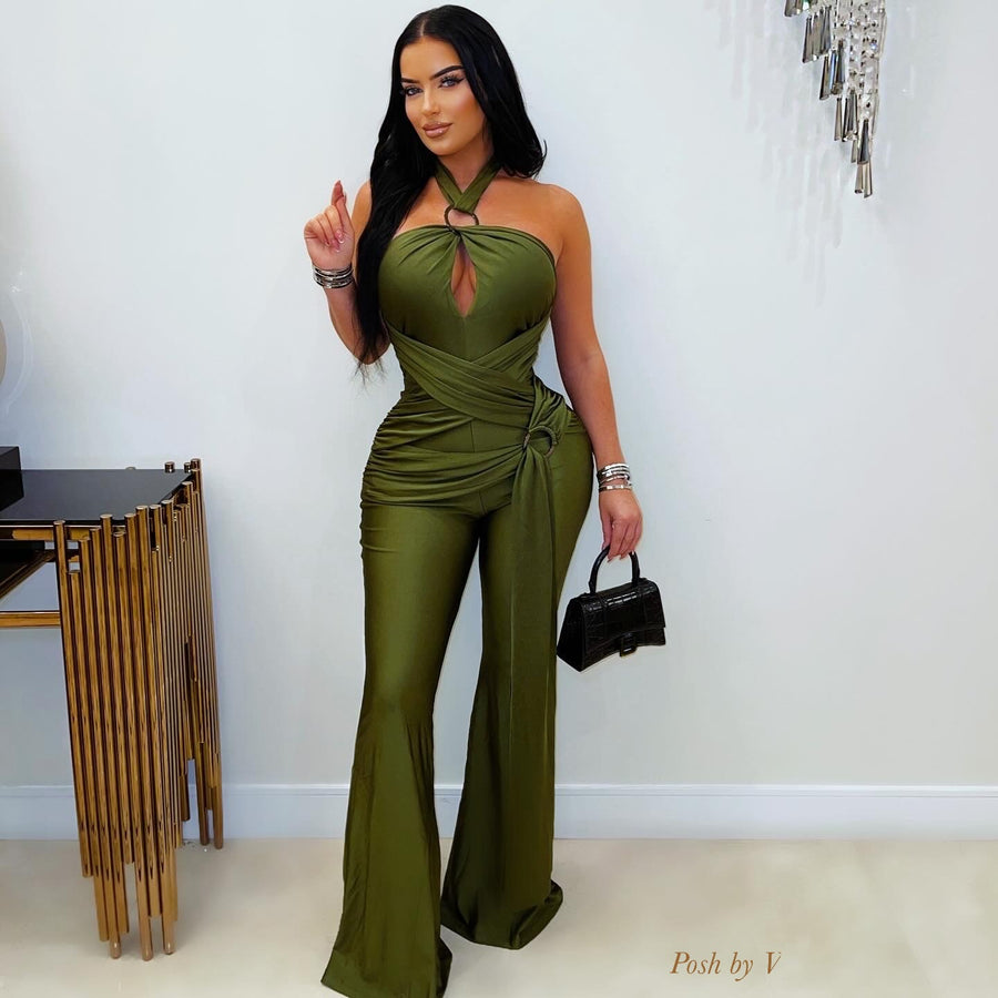 Remy wrap jumpsuit (Olive)