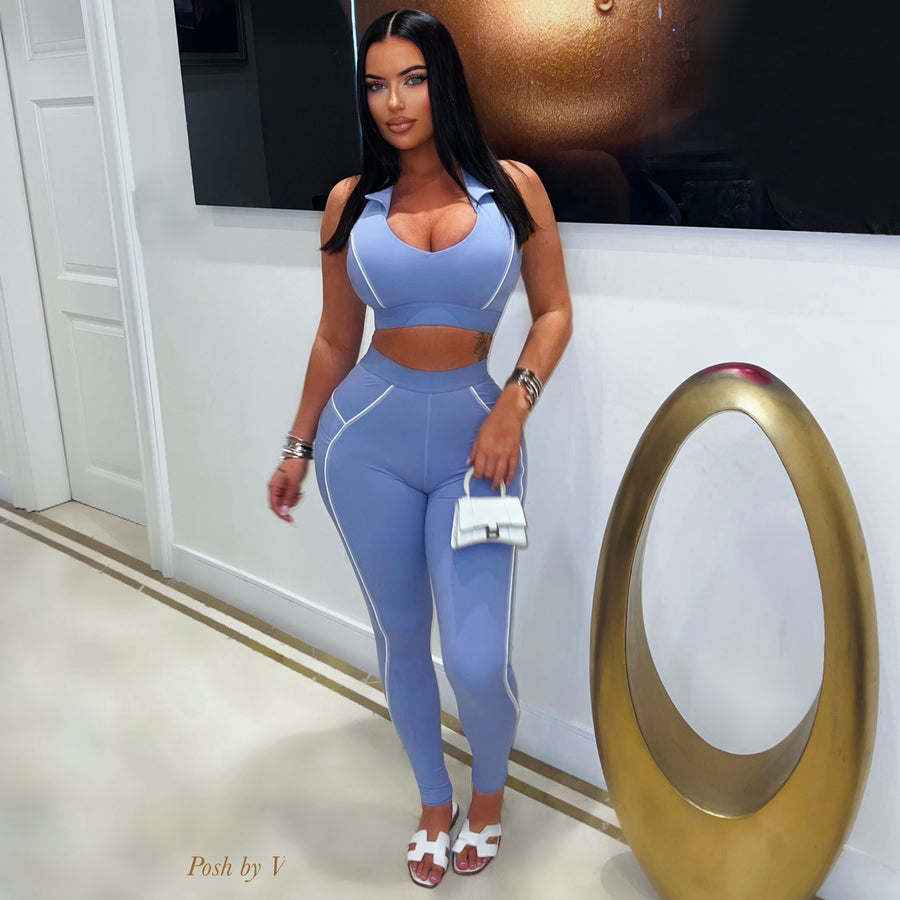 Nari sport leggings set (Blue/white)