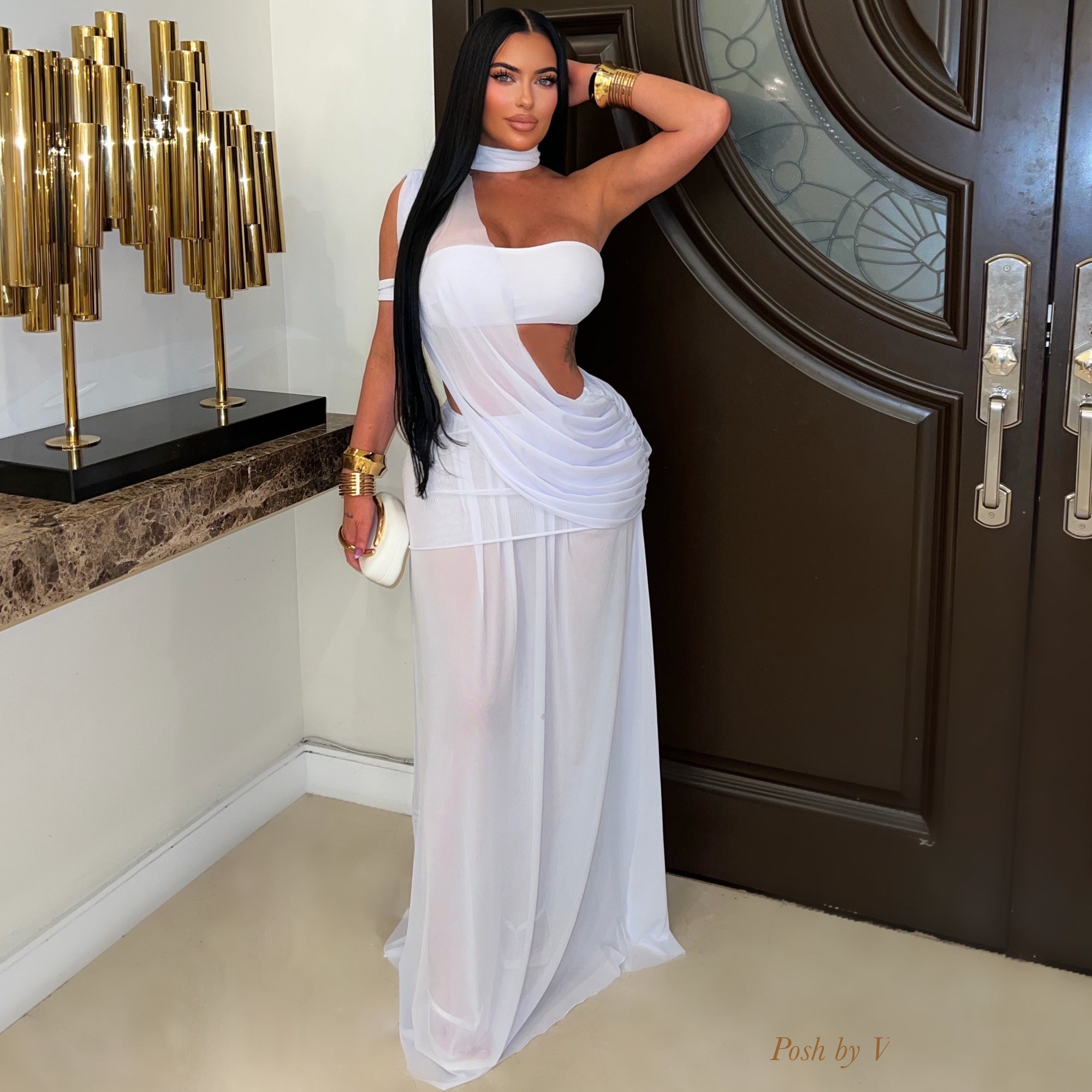 Larva resort maxi dress (White)