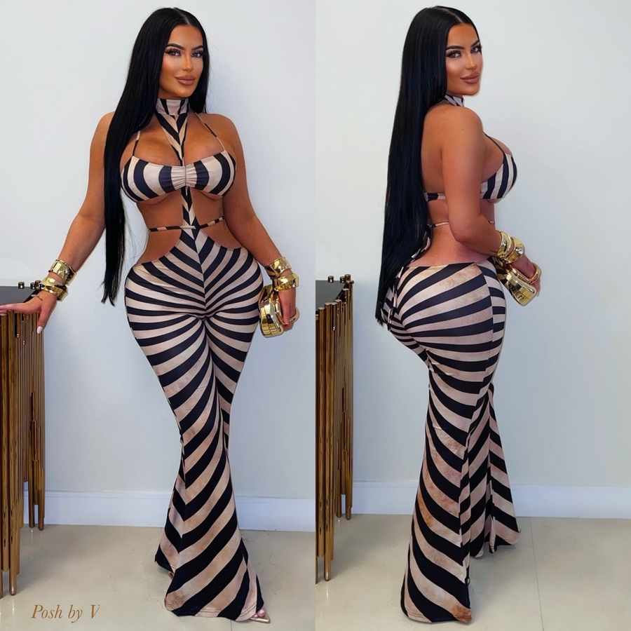Zilla jumpsuit (Black/tan)