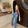 Pearl crystal jeans (Blue/silver)