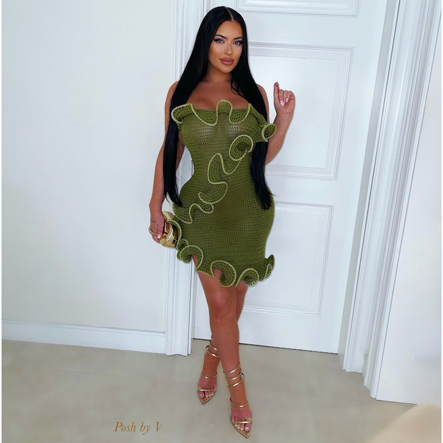 Perine crochet dress (Olive)