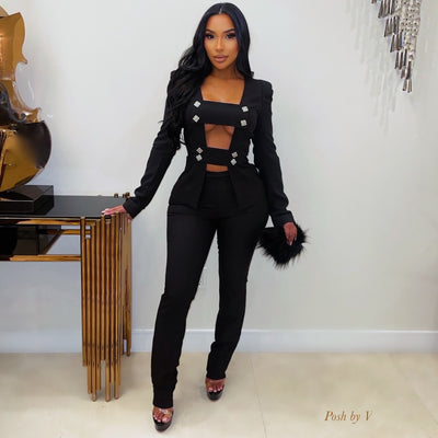 Luxe pants set (Black)