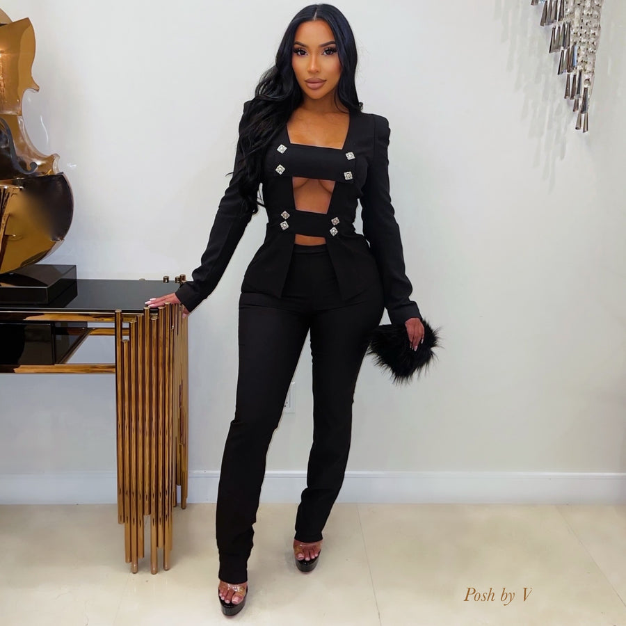Luxe pants set (Black)