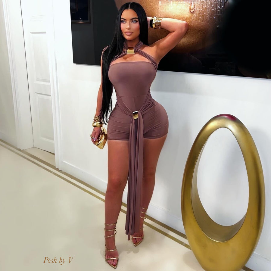 Dian romper (Mocha/gold)