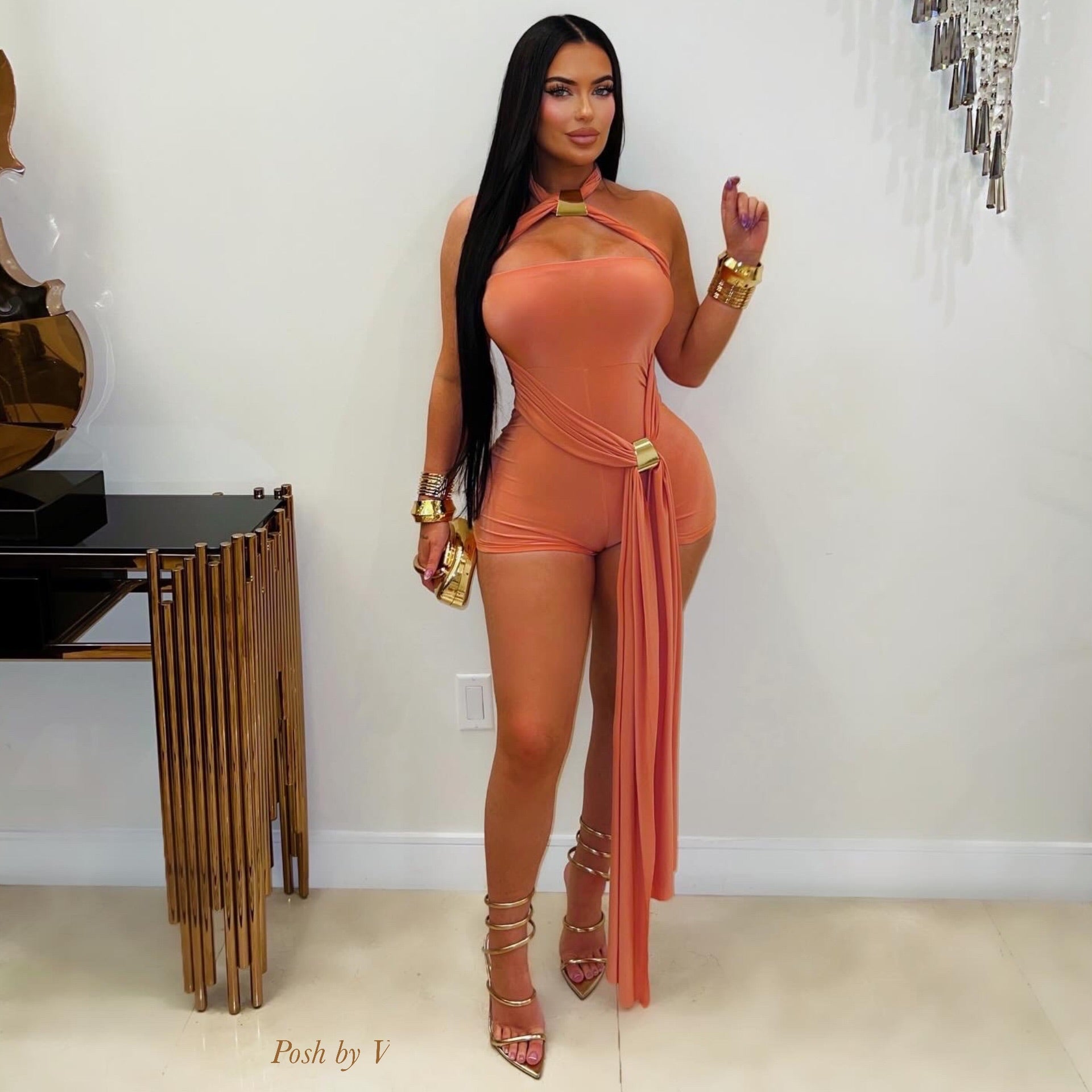 Dian romper (Orange/gold)