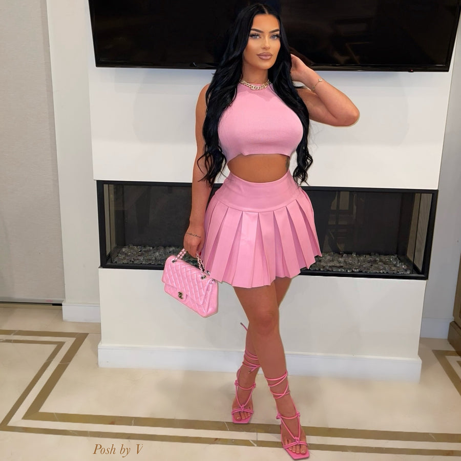 Koko skater skirt set (Pink)