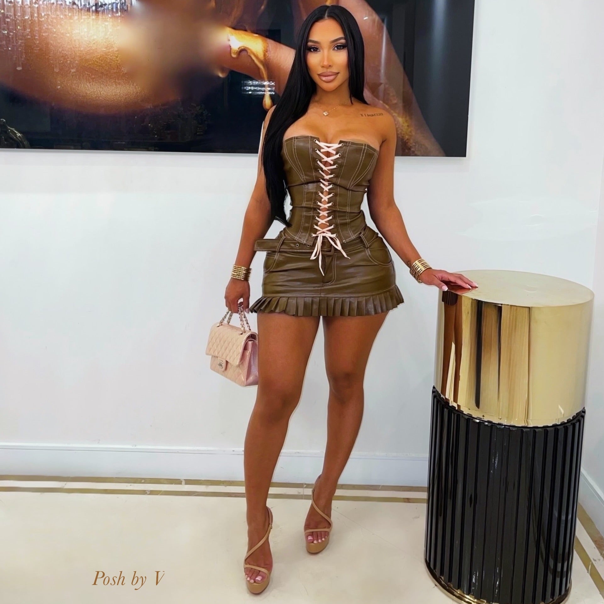 Cajae mini skirt set (Black)