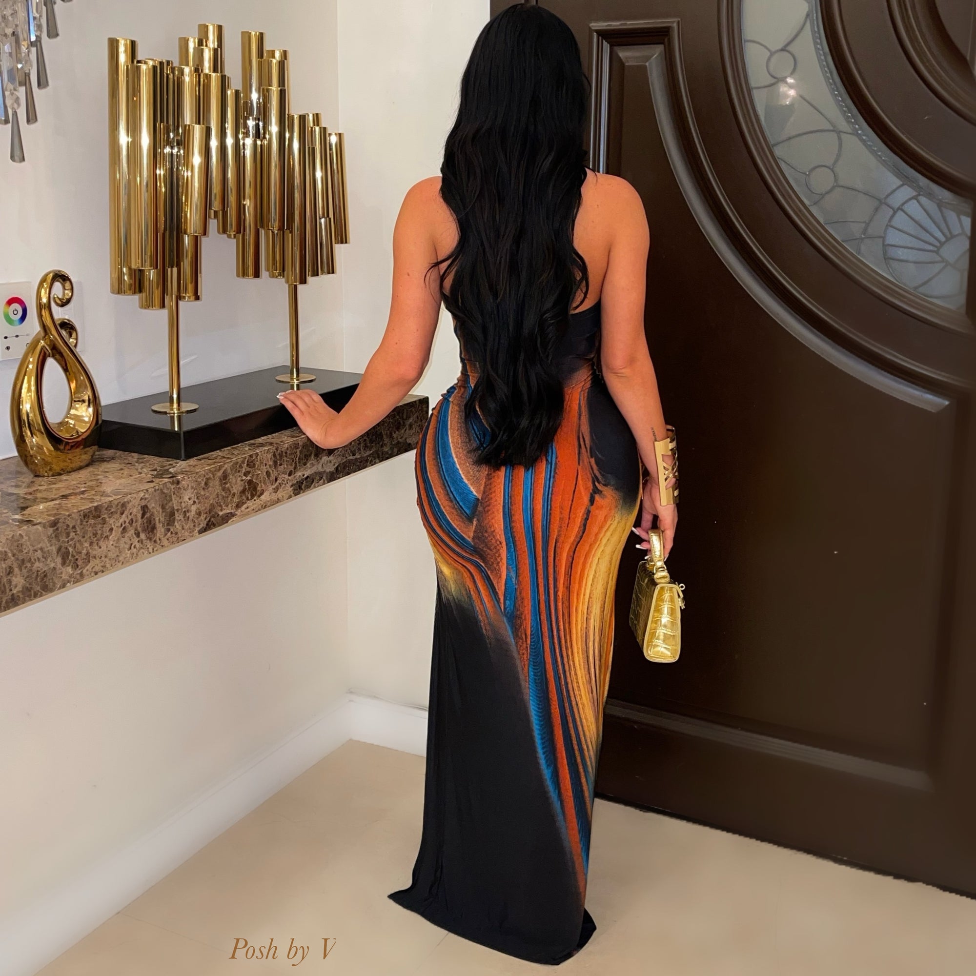 Pelez maxi dress (Black multi)