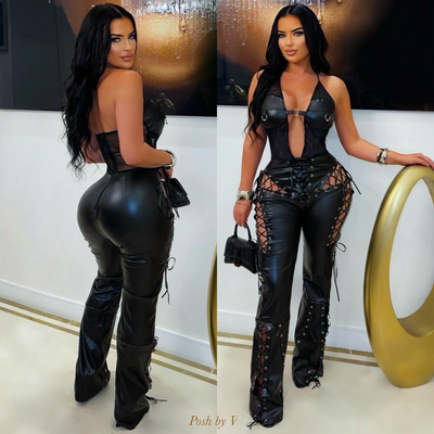 Roku caged jumpsuit (Black/silver)