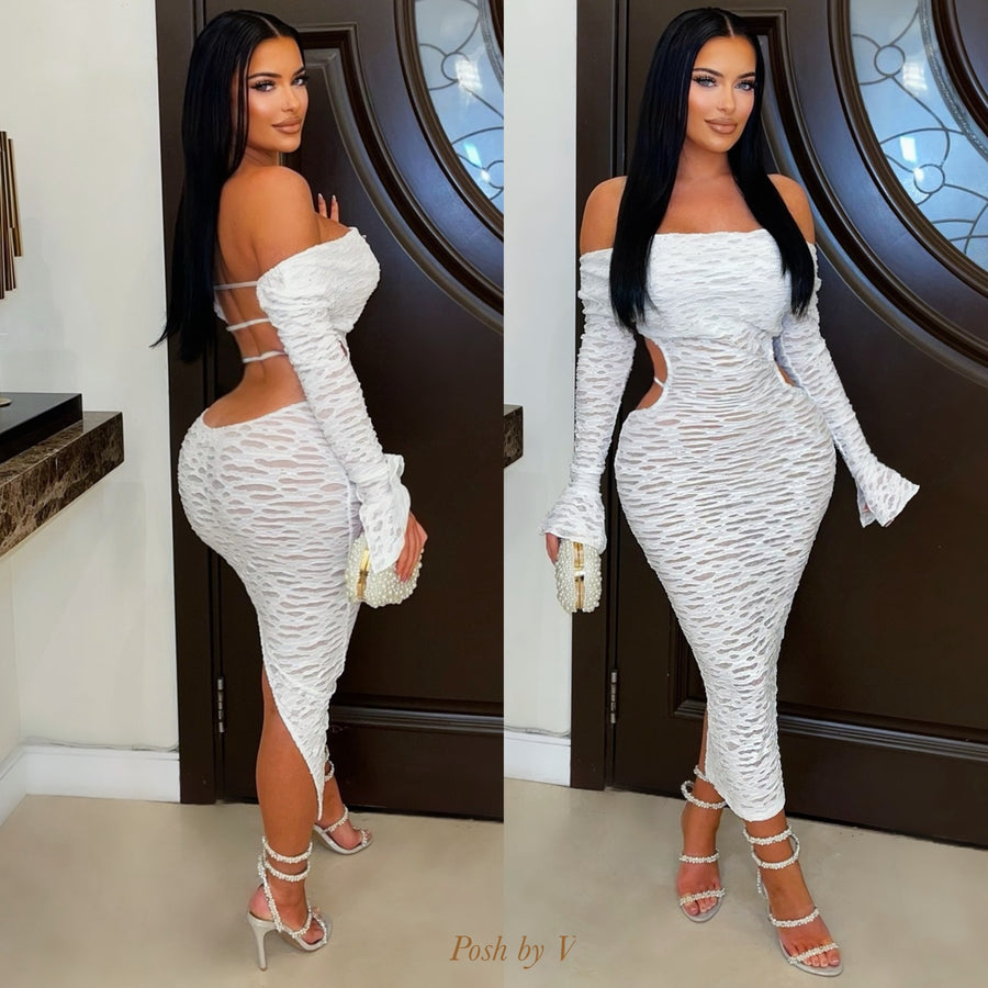 Solese midi dress (White)