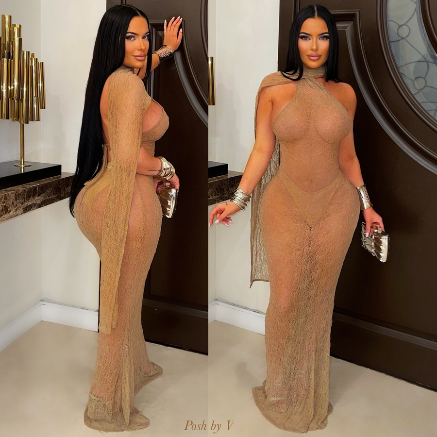 Marilyn mermaid dress (Nude)