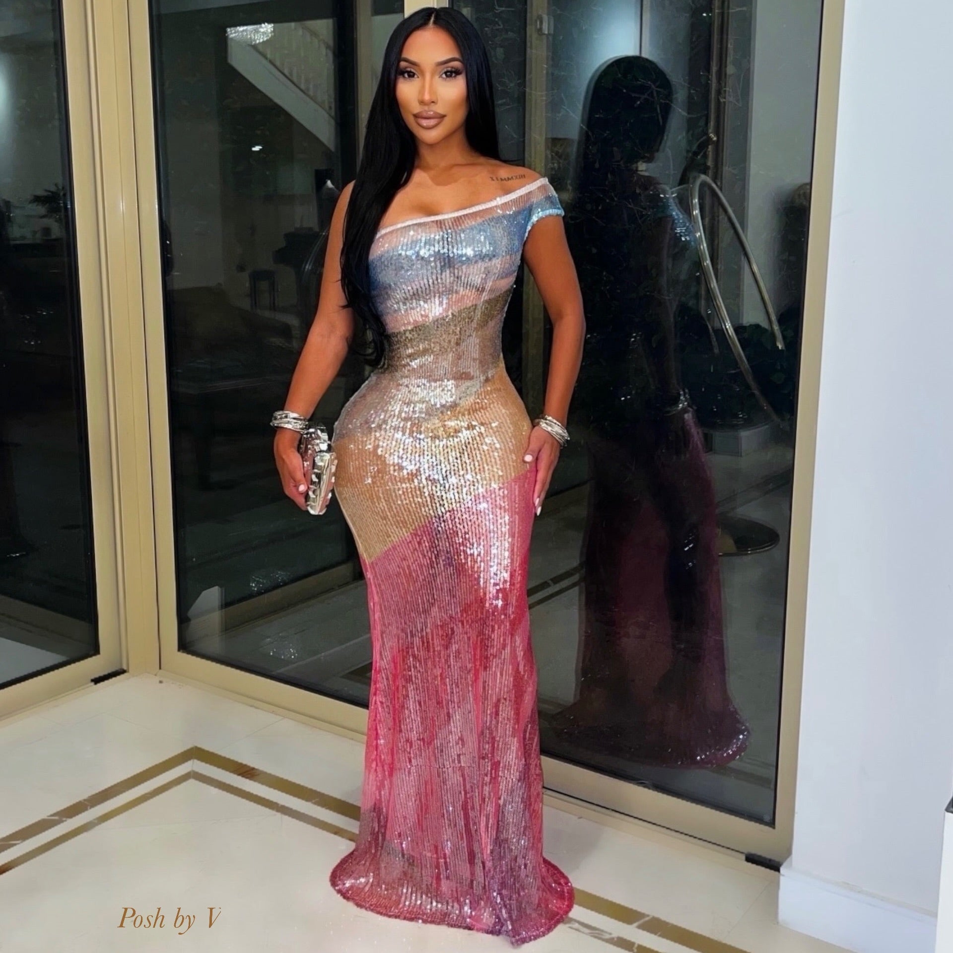 Shira glam maxi dress (Multi)