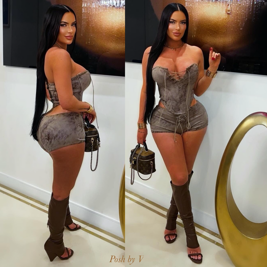 Rossa shorts set (Mocha)