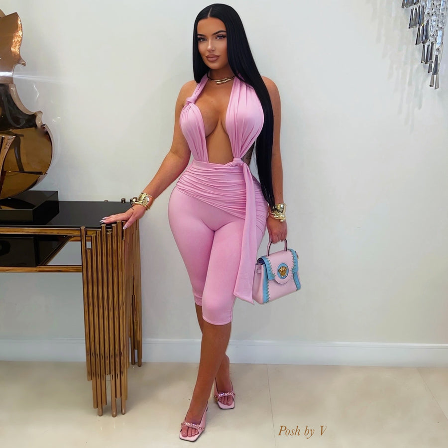 Feen ruched romper (Pink)