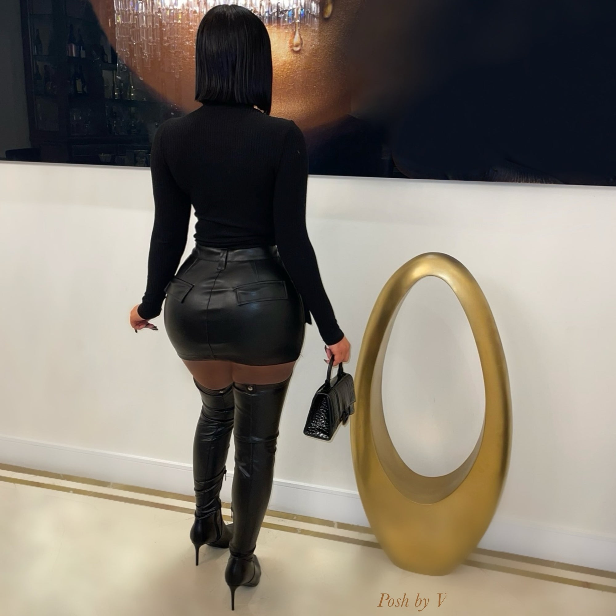 Melva mini skirt set (Black)