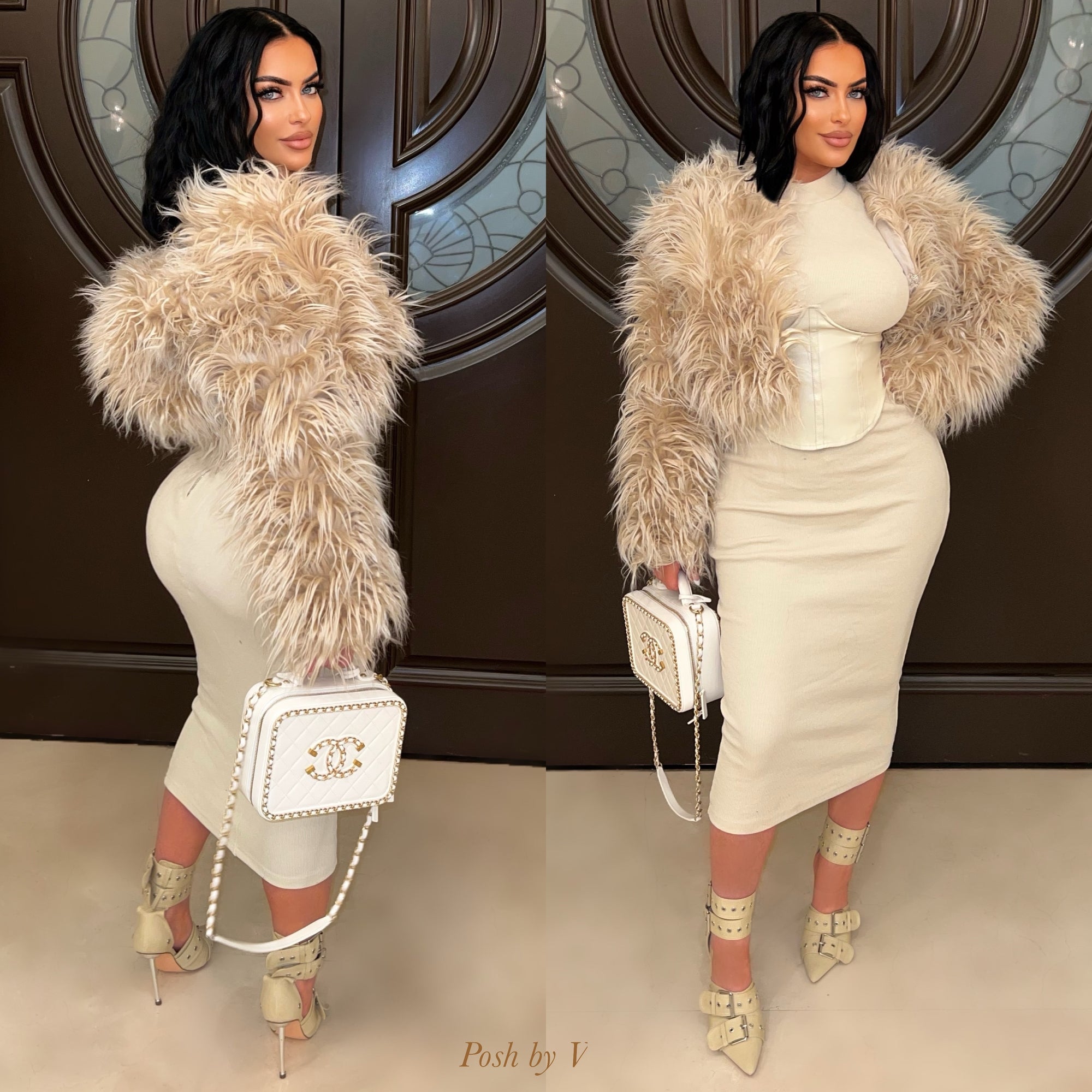 Essence corset midi dress (Nude)