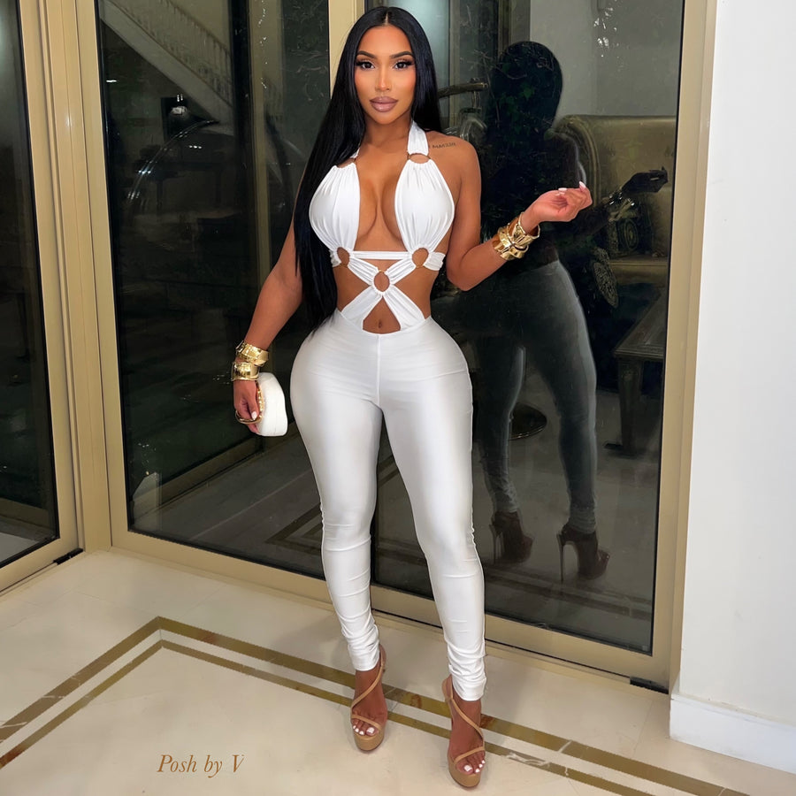 Tenaya caged jumpsuit (White)