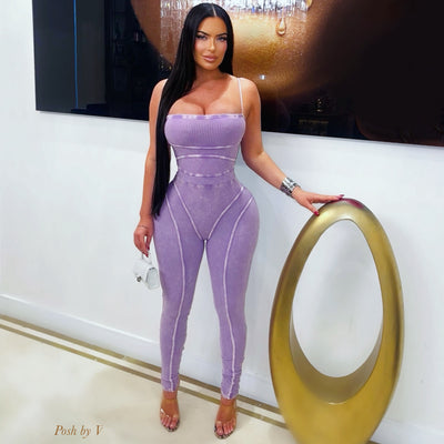 Cisse rib jumpsuit (Lilac)