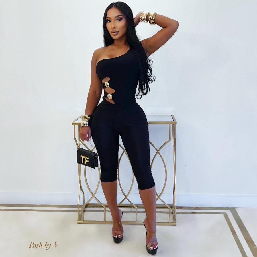 Alice bodysuit/leggings set (Black/gold)