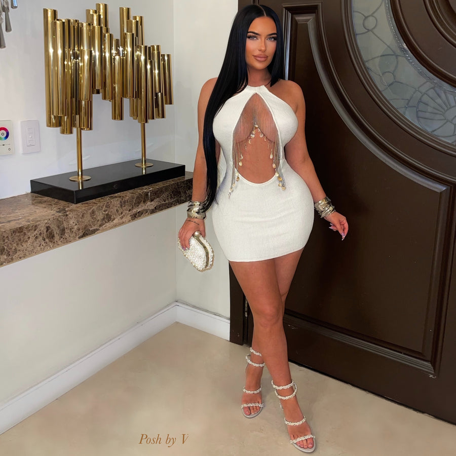 Calua chain mini dress (Ivory)