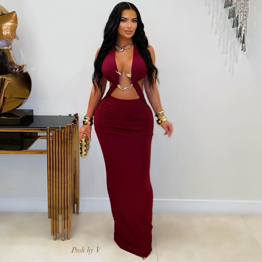 Gala crystal fringe dress/jacket set (Nude/silver)