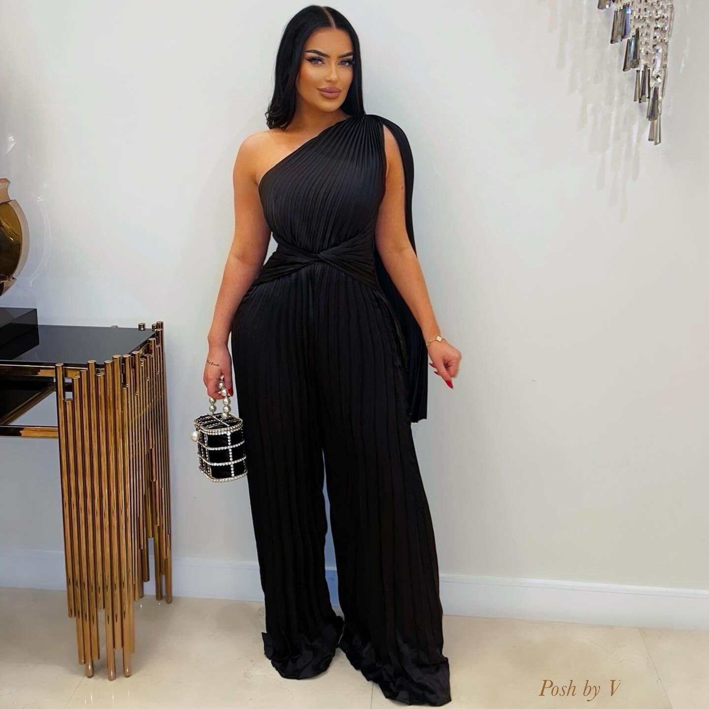 Georgina palazzo jumpsuit (Black)