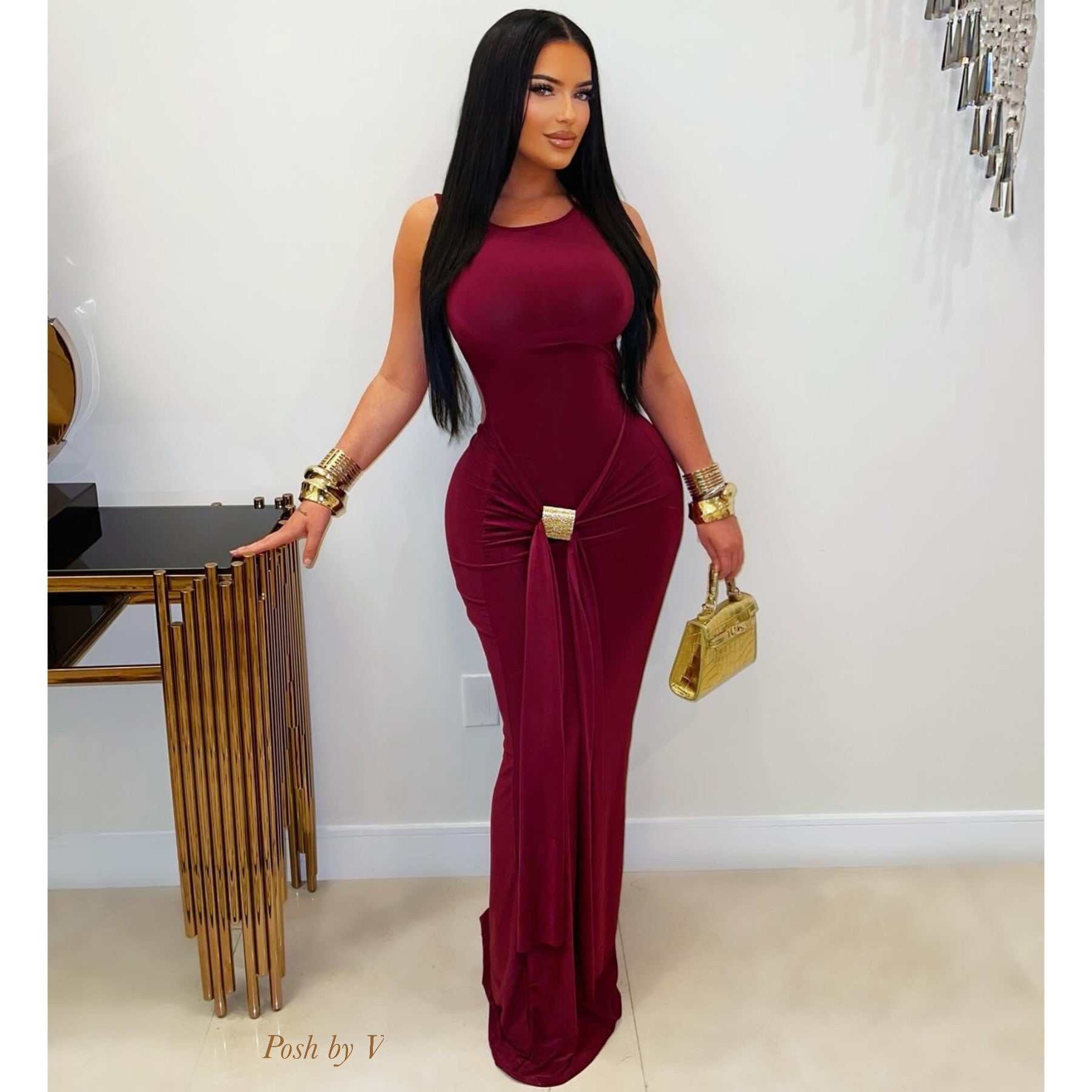 Tilene maxi dress (Wine)