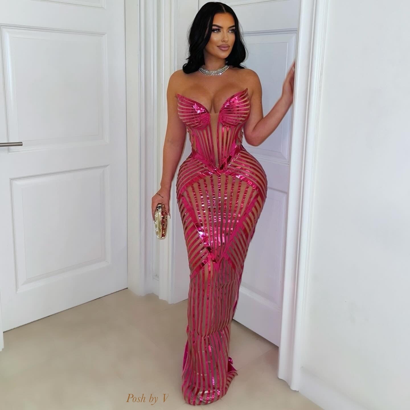 Monroe caged glam dress (Black)