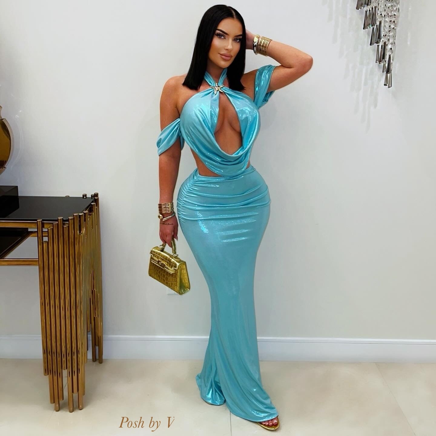 Mermaid glam skirt set (Aqua)