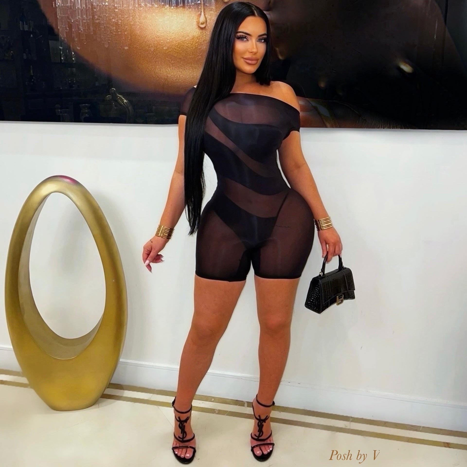 Illusion monokini (Black/nude)
