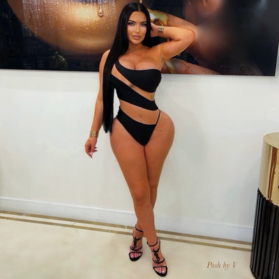 Illusion monokini (Black/nude)