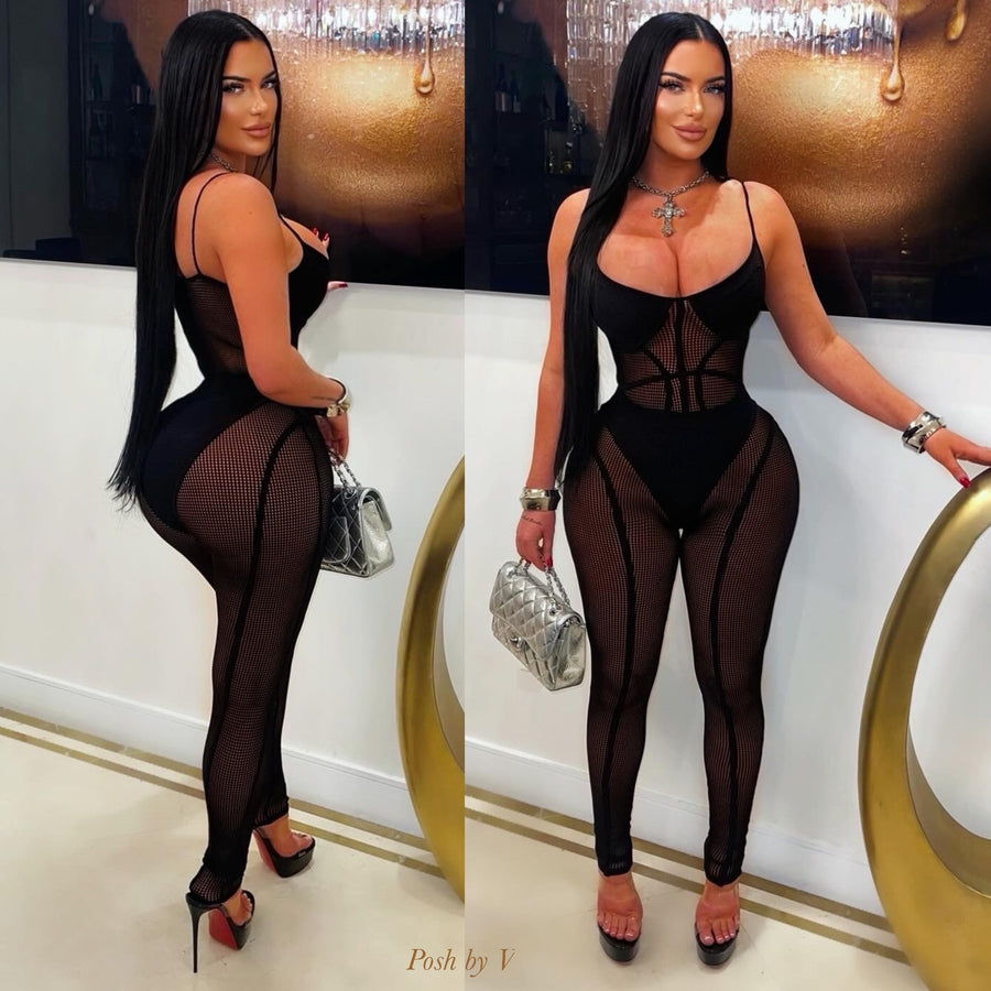 Mille caged leggings set (Black)