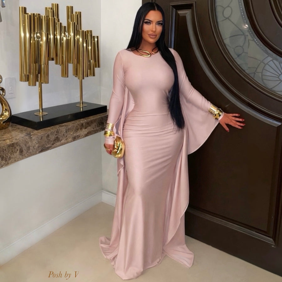 Silhouette maxi dress (Blush)